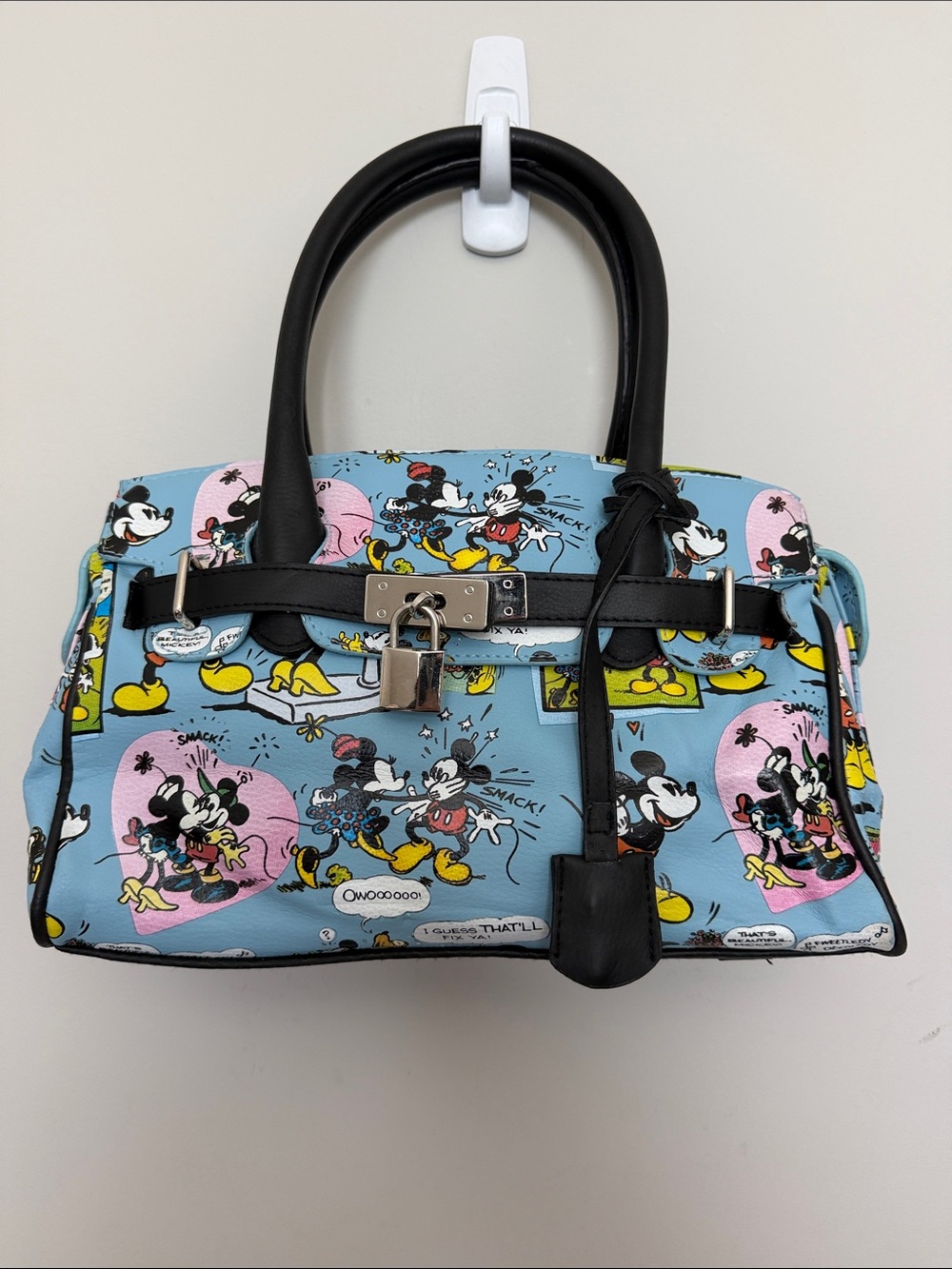 Disney x Womens Blue Mickey & Minnie Comic Satchel